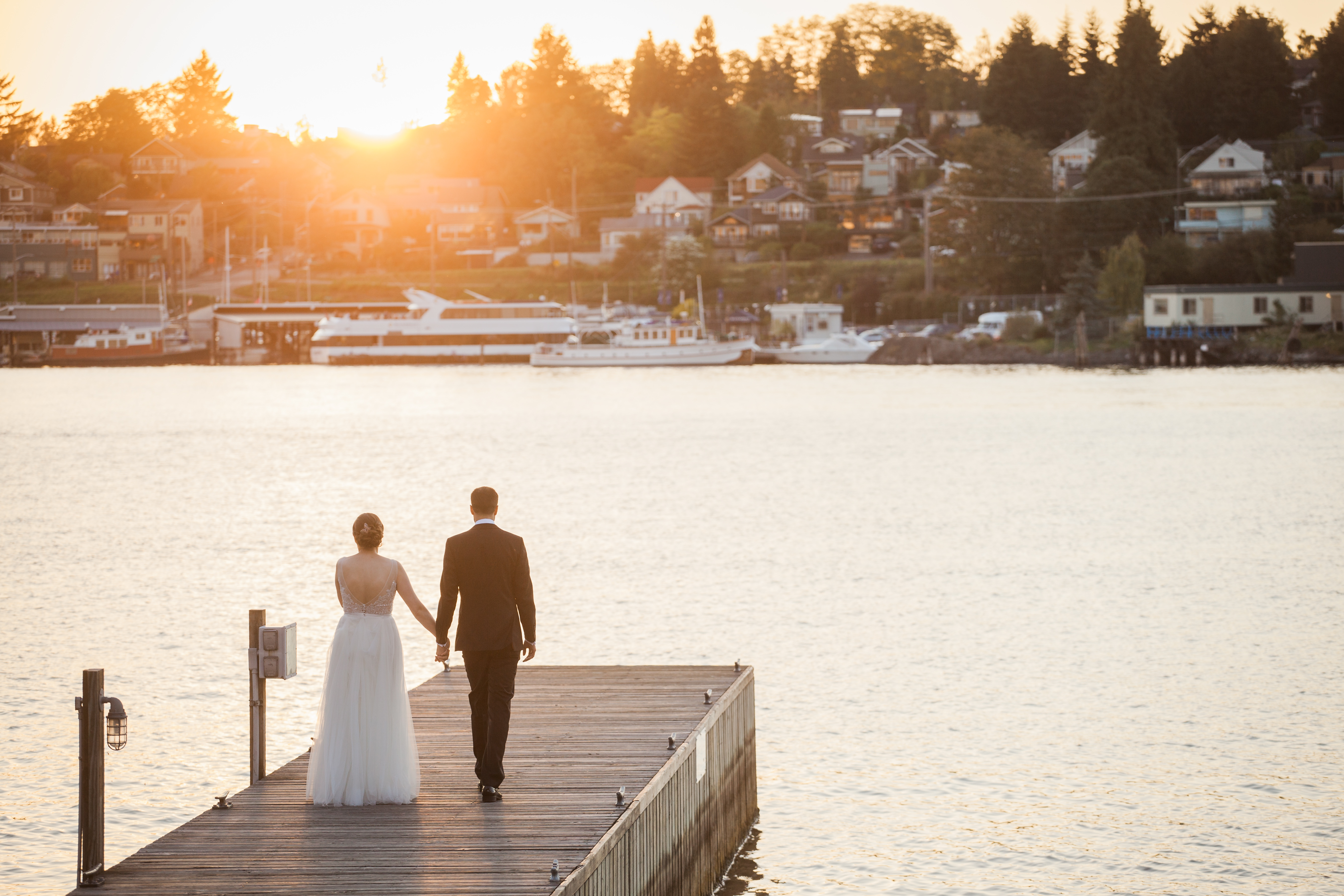 Nathan and Natalia standing on a dock